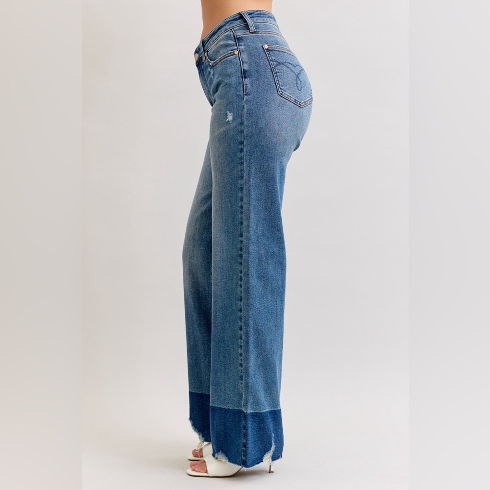 Judy Blue Raw Hem High Waist Column Straight Jeans​ - Picture 9 of 10